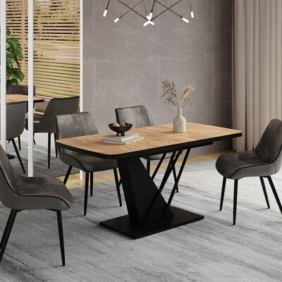 Vicco Tavolo Da Pranzo Allungabile Fenaro, Rovere Dorato/nero, 120-160 X 80 Cm Allungabile, Vicco Tavolo Da Pranzo Allungabile Fenaro, Rovere Dorato/nero, 120-160 X 80 Cm Allungabile,