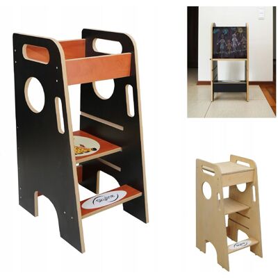 OEM Attrezzo Da Cucina 2 In 1 Per Bambini: Tavolo E Sedia, Colore Nero Pl OEM Attrezzo Da Cucina 2 In 1 Per Bambini: Tavolo E Sedia, Colore Nero Pl