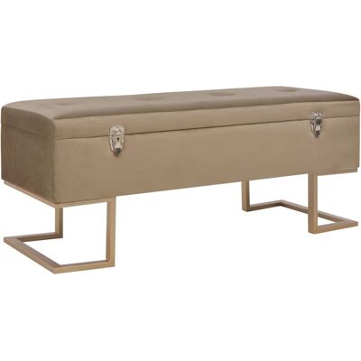 Panca in Velluto Beige con Spazio di Stoccaggio - Arredo Soggiorno Panca in Velluto Beige con Spazio di Stoccaggio - Arredo Soggiorno