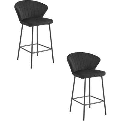 AKORD Sgabello Gatta - Velluto Nero / Gambe Nere X 2 AKORD Sgabello Gatta - Velluto Nero / Gambe Nere X 2