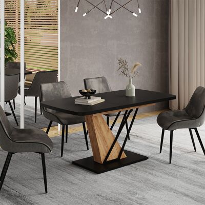 Vicco Tavolo Da Pranzo Allungabile Fenaro, Nero/rovere Dorato, 120-160 X 80 Cm Allungabile, Vicco Tavolo Da Pranzo Allungabile Fenaro, Nero/rovere Dorato, 120-160 X 80 Cm Allungabile,