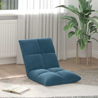 VIDAXL Sedia A Pavimento Regolabile Blu Velluto VIDAXL Sedia A Pavimento Regolabile Blu Velluto