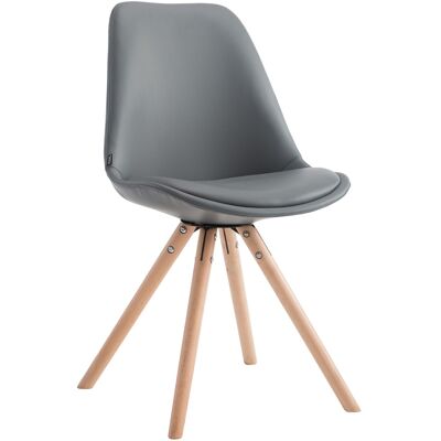 CLP - Sedia Visitatore Laval In Similpelle Gambe Tonde Natura Grigio CLP - Sedia Visitatore Laval In Similpelle Gambe Tonde Natura Grigio
