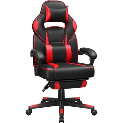 SONGMICS - Sedia Da Ufficio, Poltrona Racing Ergonomica, Con Poggiapiedi Telescopico, Schienale Regolabile, Poggiatesta E Supporto Lombare, Capacità Di Carico Di 150 Kg, Nero E Rosso - Nero E Rosso SONGMICS - Sedia Da Ufficio, Poltrona Racing Ergonomica, Con Poggiapiedi Telescopico, Schienale Regolabile, Poggiatesta E Supporto Lombare, Capacità Di Carico Di 150 Kg, Nero E Rosso - Nero E Rosso