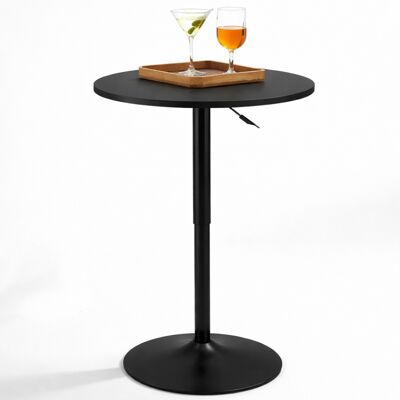 BAKAJI Tavolo Bar Girevole Nero Diametro 60cm Con Altezza Regolabile Per Bar Ristoranti BAKAJI Tavolo Bar Girevole Nero Diametro 60cm Con Altezza Regolabile Per Bar Ristoranti