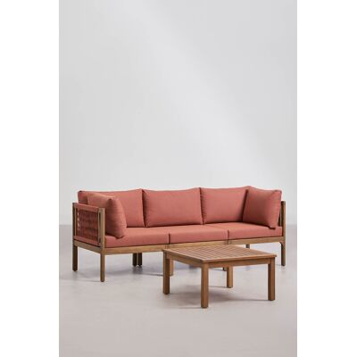 SKLUM Set Soggiorno Con Divano Modulare A 3 Pezzi Con Braccioli E Tavolino In Legno Di Acacia Branson SKLUM Set Soggiorno Con Divano Modulare A 3 Pezzi Con Braccioli E Tavolino In Legno Di Acacia Branson