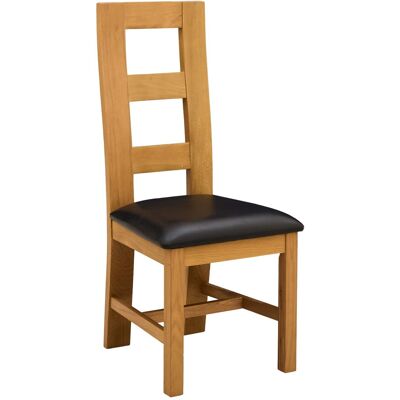 VIDAXL Sedia Da Pranzo 2 Pz Legno Di Quercia Massello Nero VIDAXL Sedia Da Pranzo 2 Pz Legno Di Quercia Massello Nero