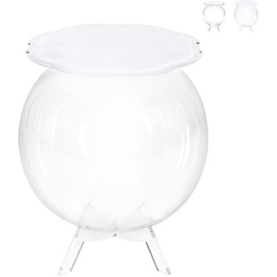 Multiplex Tavolino Da Salotto A Sfera Contenitore In Plexiglass Trasparente Boollino - Trasparente Bianco Multiplex Tavolino Da Salotto A Sfera Contenitore In Plexiglass Trasparente Boollino - Trasparente Bianco