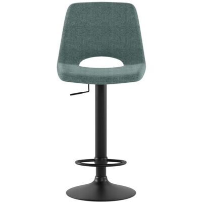 STONES Sgabello Alex Moderno Con Alzata A Gas, Seduta Ergonomica In Tessuto Easy-clean Acquamarina E Struttura In Metallo Nero - Linea Alex STONES Sgabello Alex Moderno Con Alzata A Gas, Seduta Ergonomica In Tessuto Easy-clean Acquamarina E Struttura In Metallo Nero - Linea Alex