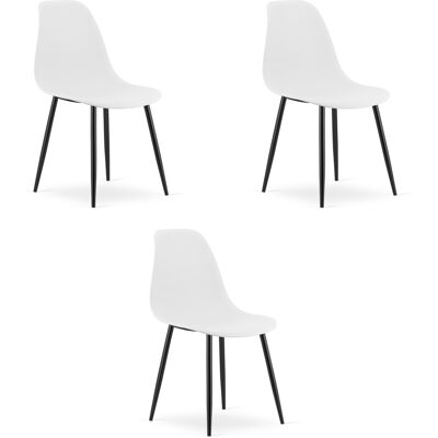 AKORD Sedia Wat Bianca / Gambe Nere X 3 AKORD Sedia Wat Bianca / Gambe Nere X 3