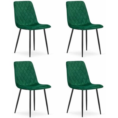 AKORD Sedia Turin - Velluto Verde Scuro X 4 AKORD Sedia Turin - Velluto Verde Scuro X 4