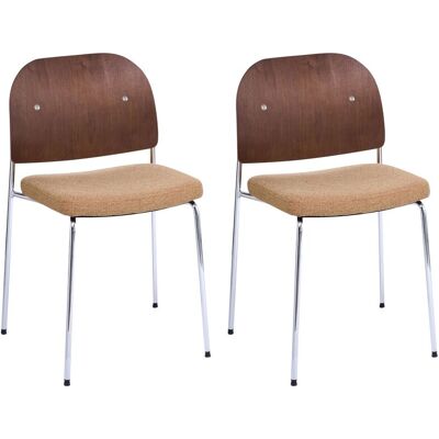 BELIANI Set Di 2 Sedie Da Pranzo Con Struttura In Metallo Seduta Imbottita Impilabili Stile Loft Vintage Arancione E Marrone Scuro Ashcroft BELIANI Set Di 2 Sedie Da Pranzo Con Struttura In Metallo Seduta Imbottita Impilabili Stile Loft Vintage Arancione E Marrone Scuro Ashcroft