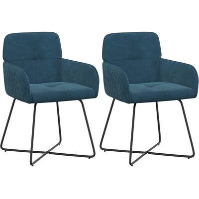 VIDAXL Sedie Da Pranzo 2 Pz Velluto Blu 59 X 56,5 X 86 Cm VIDAXL Sedie Da Pranzo 2 Pz Velluto Blu 59 X 56,5 X 86 Cm