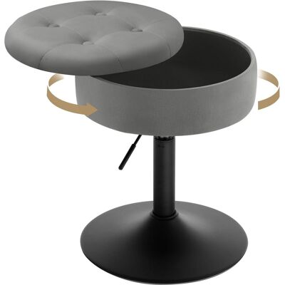 WOLTU 1x Sgabello Rotondo Altezza Regolabile Sedia Da Bar Con Vano Portaoggetti Grigio Scuro - WOLTU 1x Sgabello Rotondo Altezza Regolabile Sedia Da Bar Con Vano Portaoggetti Grigio Scuro -