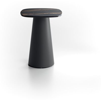 STONES Tavolino Da Salotto Pillar Small - Design Moderno Con Piano In Marmo Nero Portoro E Struttura In Metallo Verniciato Nero - 40x40cm STONES Tavolino Da Salotto Pillar Small - Design Moderno Con Piano In Marmo Nero Portoro E Struttura In Metallo Verniciato Nero - 40x40cm