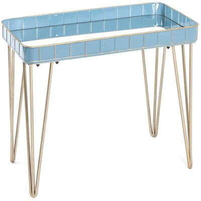 M&S Haku Möbel Tavolino Da Caffè, Metallo, Blu-oro, L 60 X P 31 X A 54 Cm M&S Haku Möbel Tavolino Da Caffè, Metallo, Blu-oro, L 60 X P 31 X A 54 Cm