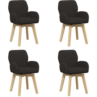 VIDAXL Sedie Da Pranzo Girevoli 4 Pz Bouclé Nero 54 X 58 X 87 Cm VIDAXL Sedie Da Pranzo Girevoli 4 Pz Bouclé Nero 54 X 58 X 87 Cm