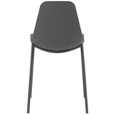 STONES Sedia Frida Design Moderno In Polipropilene Con Gambe In Metallo - Seduta Ergonomica Per Arredo Interni Casa Ufficio - Grigio Scuro STONES Sedia Frida Design Moderno In Polipropilene Con Gambe In Metallo - Seduta Ergonomica Per Arredo Interni Casa Ufficio - Grigio Scuro