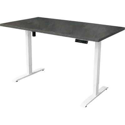 VIVOL Scrivania Regolabile Elettricamente - 160x80 Cm - Motore Singolo - Bianco / Marmo Scuro VIVOL Scrivania Regolabile Elettricamente - 160x80 Cm - Motore Singolo - Bianco / Marmo Scuro