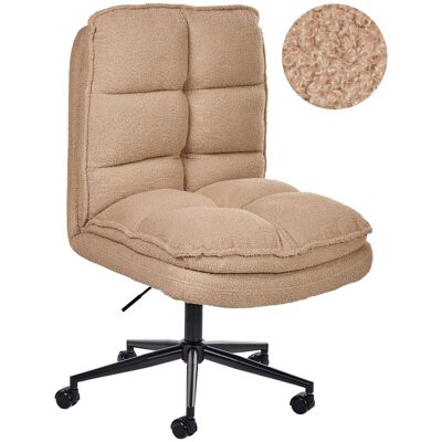 BELIANI Sedia Da Scrivania Per Ufficio Regolazione Del Sedile Reclinabile Imbottitura Spessa Boucle Beige Sabbia Addison BELIANI Sedia Da Scrivania Per Ufficio Regolazione Del Sedile Reclinabile Imbottitura Spessa Boucle Beige Sabbia Addison