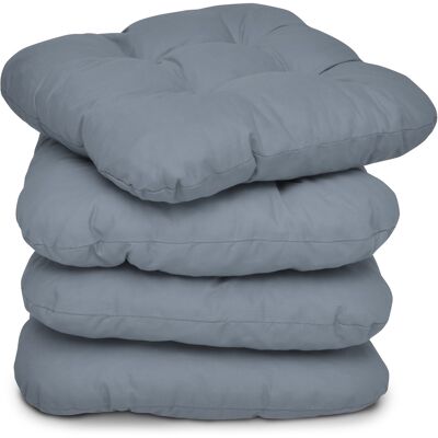 BEAUTISSU Lisa Set Di 4 Cuscini Da Sedia - 40x40x8 Cm - Cuscino Di Seduta Per Sedie Di Casa E Giardino, Imbottitura Comoda E Spessa Grigio - BEAUTISSU Lisa Set Di 4 Cuscini Da Sedia - 40x40x8 Cm - Cuscino Di Seduta Per Sedie Di Casa E Giardino, Imbottitura Comoda E Spessa Grigio -