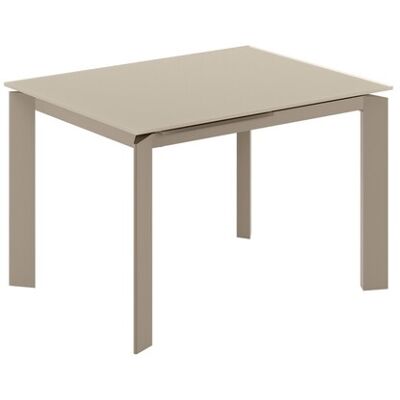STONES Tavolo Allungabile Frame Con Top In Vetro Tortora E Struttura In Metallo Tortora Opaco - Dimensioni 120-170x80x75 Cm - Design Moderno STONES Tavolo Allungabile Frame Con Top In Vetro Tortora E Struttura In Metallo Tortora Opaco - Dimensioni 120-170x80x75 Cm - Design Moderno