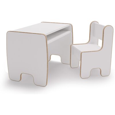 KENDRA HOME Set Timi Tavolo E Sedia Per Bambini In Mdf Bianco KENDRA HOME Set Timi Tavolo E Sedia Per Bambini In Mdf Bianco