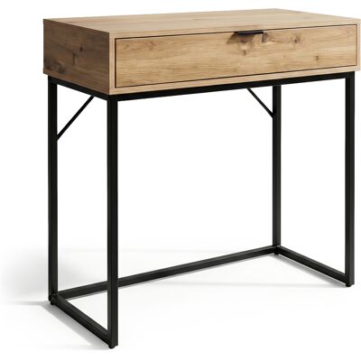 AKORD Tavolo Consolle Stile Loft Modena 1 Cassetto 80 Cm Rovere Artisan Gambe Nere AKORD Tavolo Consolle Stile Loft Modena 1 Cassetto 80 Cm Rovere Artisan Gambe Nere