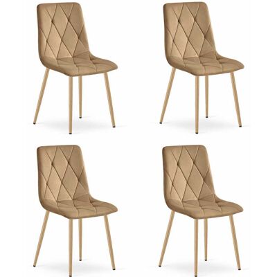 AKORD Sedia Libra - Velluto Marrone / Gambe Color Legno X 4 AKORD Sedia Libra - Velluto Marrone / Gambe Color Legno X 4