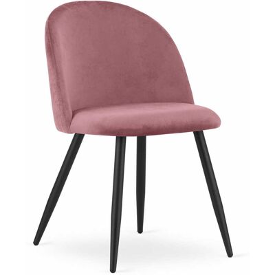 AKORD Sedia Bello - Velluto Rosa Scuro / Gambe Nere X 1 AKORD Sedia Bello - Velluto Rosa Scuro / Gambe Nere X 1