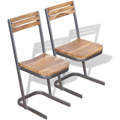 Set di 2 sedie in teak vidaXL - Moderno marrone Set di 2 sedie in teak vidaXL - Moderno marrone