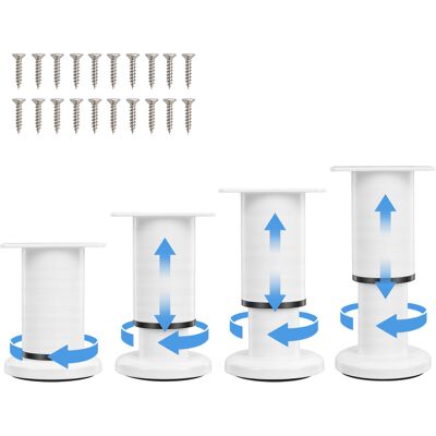 YOTOWN Set Di 4 Piedini Per Mobili (con Viti) - Altezza Regolabile 8-12 Cm, Piedini Di Supporto In Metallo Nero, Compatibili Con Sedie, Letti, Divani, Armadi, Divani Letto, Cassettiere E Tavoli. YOTOWN Set Di 4 Piedini Per Mobili (con Viti) - Altezza Regolabile 8-12 Cm, Piedini Di Supporto In Metallo Nero, Compatibili Con Sedie, Letti, Divani, Armadi, Divani Letto, Cassettiere E Tavoli.