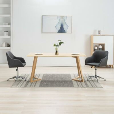 vidaXL - 2Pz Grey Fabric Swivel - Grey - Fabric - Dining chairs vidaXL - 2Pz Grey Fabric Swivel - Grey - Fabric - Dining chairs