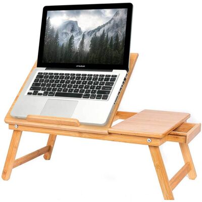 BAKAJI Tavolino Vassoio Letto Divano Porta Notebook Pc Tablet Pieghevole In Legno Bambu BAKAJI Tavolino Vassoio Letto Divano Porta Notebook Pc Tablet Pieghevole In Legno Bambu