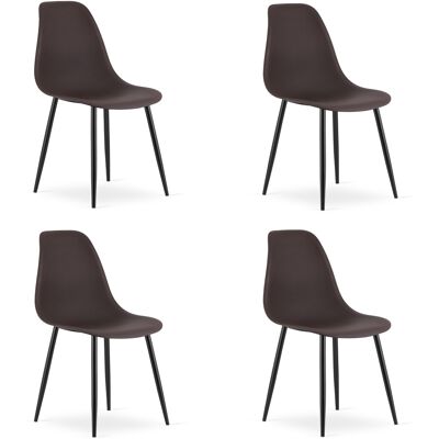AKORD Sedia Wat Color Caffè / Gambe Nere X 4 AKORD Sedia Wat Color Caffè / Gambe Nere X 4