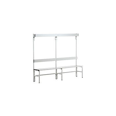 Panca spogliatoio in acciaio inox Sypro - 1650mm x 375mm - Grigio chiaro Panca spogliatoio in acciaio inox Sypro - 1650mm x 375mm - Grigio chiaro