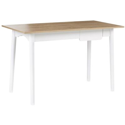 BELIANI Scrivania Da Ufficio Con Cassetti In Legno 120x60 Cm Marrone Chiaro E Bianco Vitrion BELIANI Scrivania Da Ufficio Con Cassetti In Legno 120x60 Cm Marrone Chiaro E Bianco Vitrion