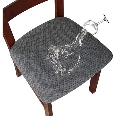 Zone Set Di 2 Coprisedie In Jacquard Elasticizzato Impermeabile, Ideali Per Sala Da Pranzo E Cucina, Con Fibbia (grigio Scuro) Zone Set Di 2 Coprisedie In Jacquard Elasticizzato Impermeabile, Ideali Per Sala Da Pranzo E Cucina, Con Fibbia (grigio Scuro)