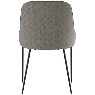 STONES Sedia Ginevra Moderna Imbottita In Tessuto Easy-clean Grigio Chiaro Con Struttura In Metallo Verniciato Nero - Design Contemporaneo STONES Sedia Ginevra Moderna Imbottita In Tessuto Easy-clean Grigio Chiaro Con Struttura In Metallo Verniciato Nero - Design Contemporaneo