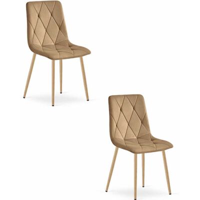 AKORD Sedia Libra - Velluto Marrone / Gambe Color Legno X 2 AKORD Sedia Libra - Velluto Marrone / Gambe Color Legno X 2