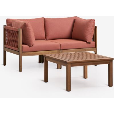 SKLUM Set Soggiorno Con Divano Modulare A 2 Pezzi Con Braccioli E Tavolino In Legno Di Acacia Branson SKLUM Set Soggiorno Con Divano Modulare A 2 Pezzi Con Braccioli E Tavolino In Legno Di Acacia Branson
