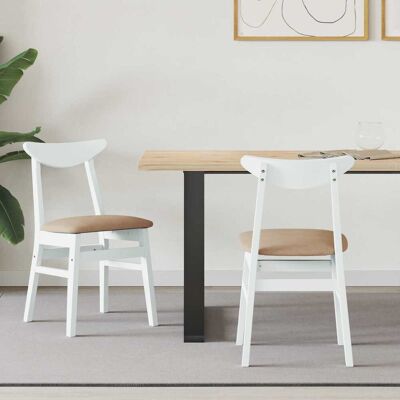 VIDAXL Sedie Da Pranzo 2 Pcs Bianco 42 X 47.5 X 81 Cm VIDAXL Sedie Da Pranzo 2 Pcs Bianco 42 X 47.5 X 81 Cm