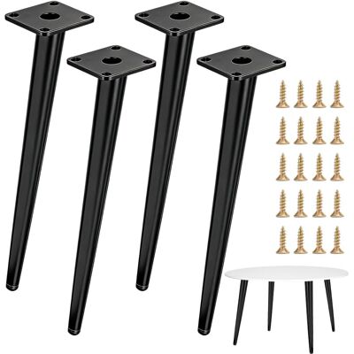 Neptune Set Di 4 Gambe Angolari In Metallo Per Tavolo, 40 Cm, Acciaio, Nero, Per Tavolini Da Caffè, Comodini E Sedie Neptune Set Di 4 Gambe Angolari In Metallo Per Tavolo, 40 Cm, Acciaio, Nero, Per Tavolini Da Caffè, Comodini E Sedie