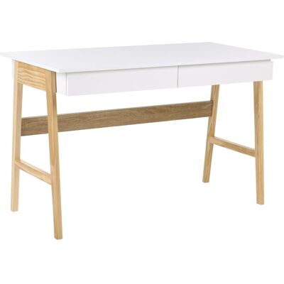BELIANI Cassettiera Da Scrivania Per L'Ufficio In Truciolato 120 X 60 Cm Bianco E Marrone Chiaro Theslay BELIANI Cassettiera Da Scrivania Per L'Ufficio In Truciolato 120 X 60 Cm Bianco E Marrone Chiaro Theslay