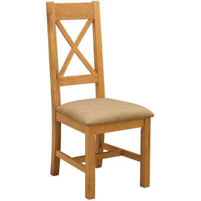 VIDAXL Sedia Da Pranzo 2 Pz Legno Di Quercia Massello Beige VIDAXL Sedia Da Pranzo 2 Pz Legno Di Quercia Massello Beige