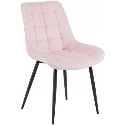AKORD Sedia Bera - Velluto Rosa Chiaro / Gambe Nere X 1 AKORD Sedia Bera - Velluto Rosa Chiaro / Gambe Nere X 1
