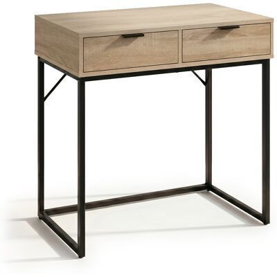 AKORD Tavolo Consolle Stile Loft Elano 2 Cassetti 80 Cm Rovere Sonoma Gambe Nere AKORD Tavolo Consolle Stile Loft Elano 2 Cassetti 80 Cm Rovere Sonoma Gambe Nere