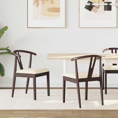 VIDAXL Sedia Da Pranzo 2 Pcs Marrone Chiaro E Chiaro VIDAXL Sedia Da Pranzo 2 Pcs Marrone Chiaro E Chiaro