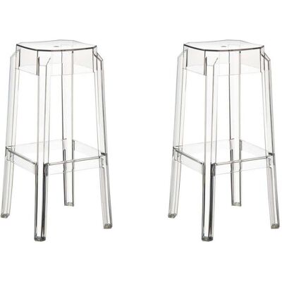 DÉCOSHOP26 Set 2 Sgabelli Bar Impilabili Design Moderno In Plastica Trasparente 100000231 DÉCOSHOP26 Set 2 Sgabelli Bar Impilabili Design Moderno In Plastica Trasparente 100000231