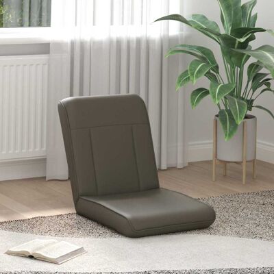 VIDAXL Sedia A Pavimento Regolabile Grigio Similpelle VIDAXL Sedia A Pavimento Regolabile Grigio Similpelle
